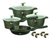 Набір каструль та сковорода з гранітним покриттям Higher Kitchen HK-315, зелений набір посуду