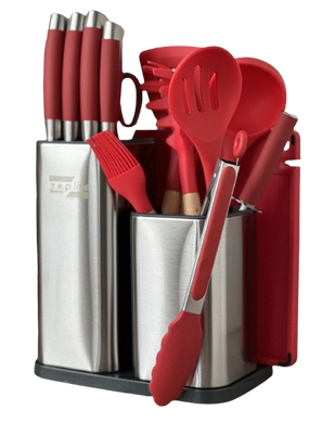 Набір ножів та кухонного приладдя Zepline 17 предметів на підставці