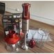 Занурювальний блендер Zepline 5в1 з подрібнювачем та мірною склянкою 1500 Вт металева ніжка Червоний