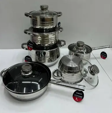 Набір посуду з нержавіючої сталі BANOO BN5001 з 9-шаровим дном 12 предметів
