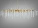 Елітна, дизайнерська кришталева люстра "Гліцинія" витягнутої форми на 15 ламп, довжиною 155 см, золото