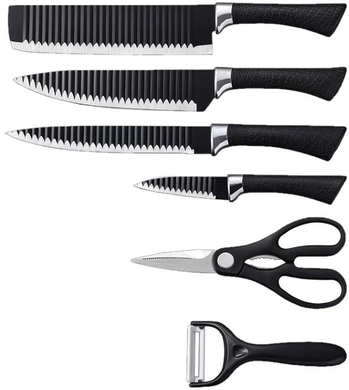 Набір ножів Zepline 6 предметів неіржавіюча сталь ножиці овочечистка