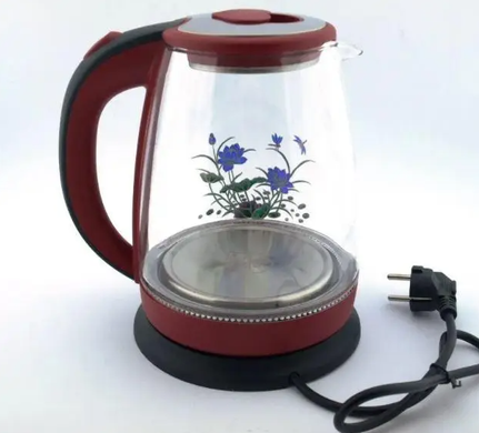 Електричний скляний чайник BITEK 2400Вт із підсвічуванням 1.8л + безкоштовна доставка!