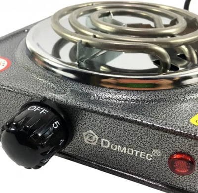 Плита металева настільна Domotec MS-5801 електрична 1 комфорочна 1000Вт Сіра
