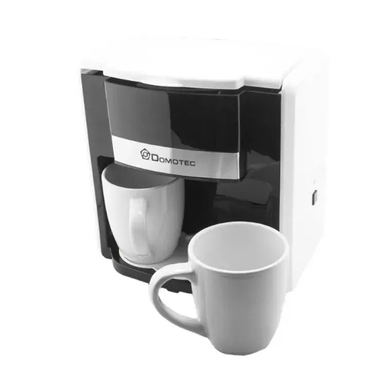 Електрична кавоварка DOMOTEC 500W Крапельна з двома чашками по 150мл Біла