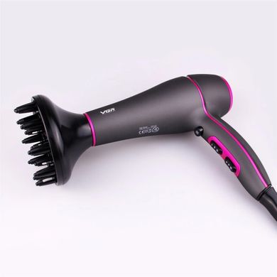 Фен для волосся з насадками концентратором та дифузором для сушіння та укладання волосся 2200Вт