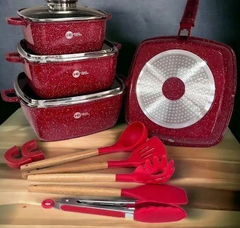 Кухонний набір посуду з антипригарним покриттям HK-317 Червоний