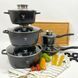 Набір посуду Top Kitchen з 12 предметів каструлі, сковорода та сотейник з гранітним антипригарним покриттям для всіх типів плит