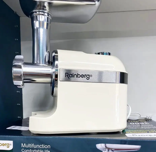 Мясорубка Rainberg RB-2270 3800W Электромясорубка с соковыжималкой, реверсом и насадками для шинковки и колбас