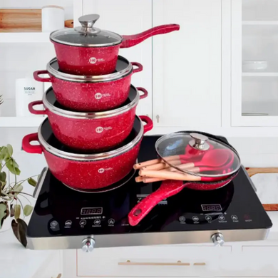 Набор кастрюль и сковорода и кухонные принадлежности Higher Kitchen НК-305 из 17 предметов