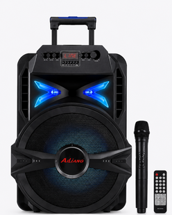 Портативна акумуляторна колонка 12" 30Вт з Bluetooth FM мікрофоном пультом та LED-дисплей KOLAV-1767A Black