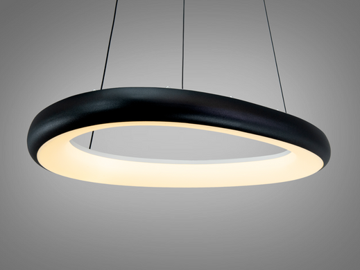 Підвісна LED люстра 36Вт до 6м&sup2; &mdash; сучасний силует, керування настінним вимикачем, чорний