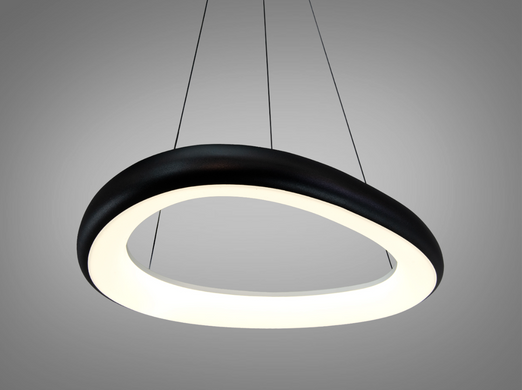 Підвісна LED люстра 36Вт до 6м&sup2; &mdash; сучасний силует, керування настінним вимикачем, чорний