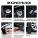 Автомобільний компресор 120Вт 150PSI 12В від прикурювача з дисплеєм, насадками та захисним кейсом Suitu ST-818 Black