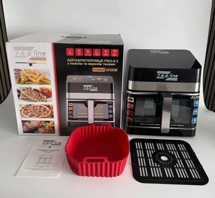 Аерофритюрниця 4200Вт 13л на два тени з 12 програмами LED дисплеєм і знімним кошиком ZepLine ZP-00343