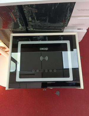 Смарт-тумба OKOP KP-588 з RGB-підсвічуванням, бездротовою зарядкою Qi, Bluetooth-колонками, USB і Type-C