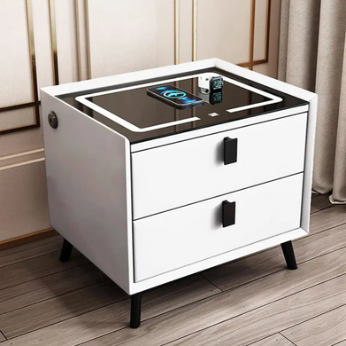 Смарт-тумба OKOP KP-588 з RGB-підсвічуванням, бездротовою зарядкою Qi, Bluetooth-колонками, USB і Type-C