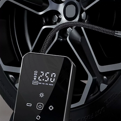 Автомобільний компресор 60W, 140PSI, 903А портативний міні насос на акумуляторі 3900мАч М-903А Black