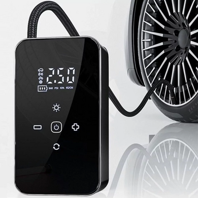 Автомобільний компресор 60W, 140PSI, 903А портативний міні насос на акумуляторі 3900мАч М-903А Black