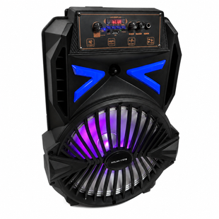 Потужна акустична система 12&Prime; з Bluetooth, FM, USB, LED-підсвіткою та караоке на акумуляторі KOLAV 1757В Black