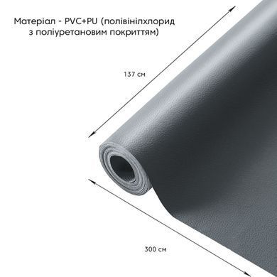 Самоклеюча екошкіра у рулоні 1.37х3м х 0.5мм Темно-сірий SW-00001340