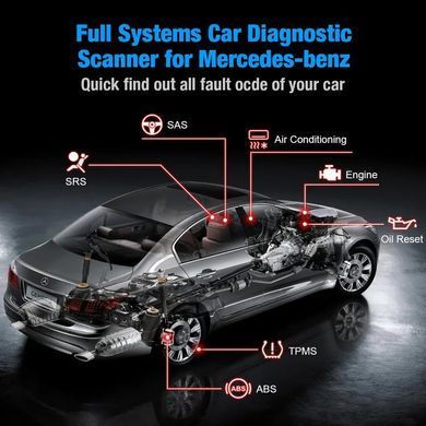 Сканер OBD2 автомобільний діагностичний тестер акумулятора, зчитувач кодів несправностей Autel Maxi Scan MS309Pro Red