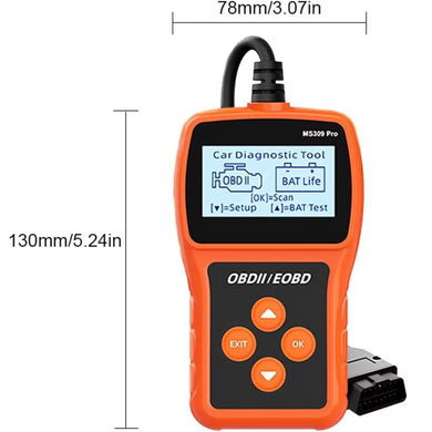 Сканер OBD2 автомобільний діагностичний тестер акумулятора, зчитувач кодів несправностей Autel Maxi Scan MS309Pro Red