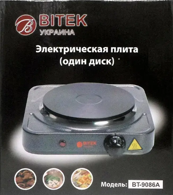 Электроплита настольная BT-9086A на 1 диск, 1000Вт, 150мм