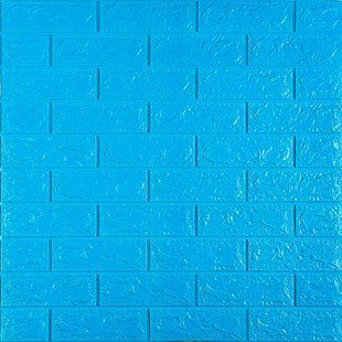 3D панель самоклеюча 700х770х5мм цегла Блакитна (005-5) SW-00000297