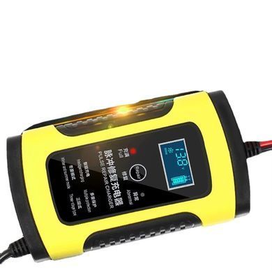 Інтелектуальний зарядний пристрій 12В 6А 2Аг-100Аг для акумуляторів RJTIANYE RJ-C120501A Yellow