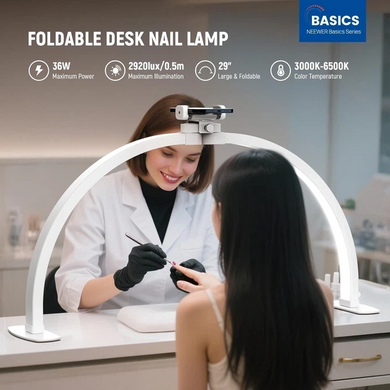 Настільна LED-лампа 38Вт 4700Лм 65х34см безтіньова складна з 364 діодів з тримачем для телефону F-700A