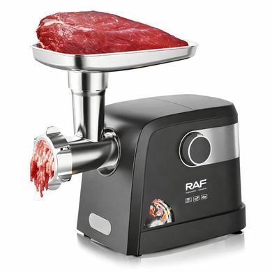 Мясорубка электрическая RAF R-3362 1000W для дома с реверсом, 3 решетками для фарша, насадками для колбас и кеббе, защита от перегрузки, мощная электромясорубка