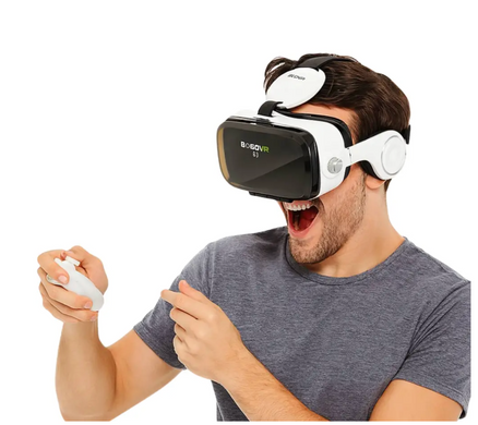 Окуляри віртуальної реальності VR JBV15 з навушниками та геймпадом &mdash; 3D VR-окуляри для смартфона з пультом керування