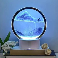 Настольная LED лампа подвижный песок RGB подсветка 3D песочные часы