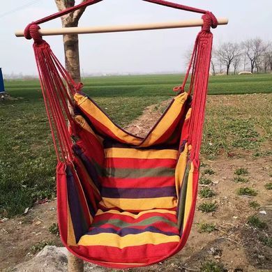 Уличное кресло подвесное гамак-качалка 100x130см до 150кг с 2 подушками для сада