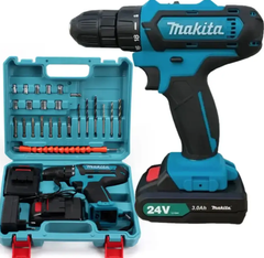 Шуруповерт Makita 331 DWE (24V, 5.0AH) з набором інструментів, запасний акумулятор