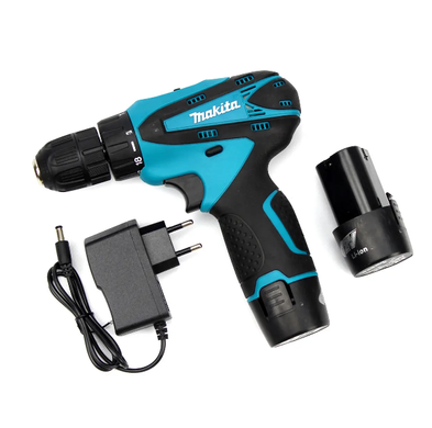 Аккумуляторный шуруповёрт 12V с набором Makita DF330DWE, набор бит и запасной аккумулятор