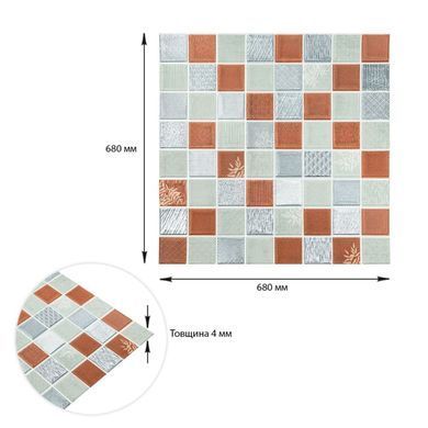 Панель стінова 3D 680х680х4мм Мозаїка коричнева SW-00002012