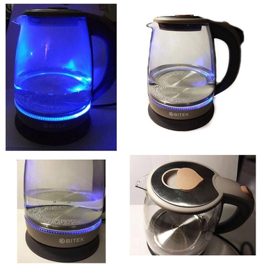 Чайник електричний Bitek скляний із захистом від перегріву 1,8л, 2400 Вт