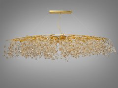Величественная, элитная, овальная хрустальная люстра-подвес для гостиной/залы на 18 ламп, длиной алюминиевого каркаса 185 см, золотого цвета