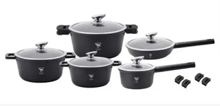 Набір посуду з антипригарним покриттям Top Kitchen TK00023 чорний 7-ми шарове дно