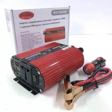 Авто інвертор перетворювач напруги Wimpex 12В-220В WX-1000Вт