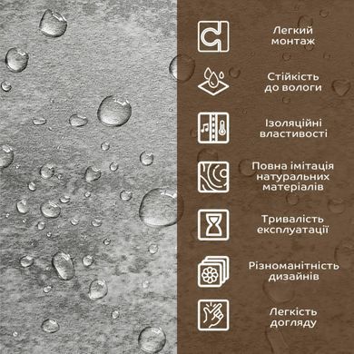 Декоративна ПВХ плита 600х600х3мм платиновий мармур (S) SW-00001632