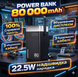 Павербанк KENSA 80000 mAh 22.5W: Енергонезалежність у будь-яких умовах. Потужний Power Bank зі швидкою зарядкою та LED-ліхтарем