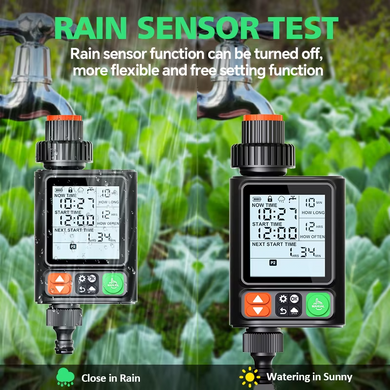 Умный программируемый таймер полива XON Water Timer X-344, 3/4", до 10 программ, ЖК-дисплей, IP54, для сада и огорода, черный