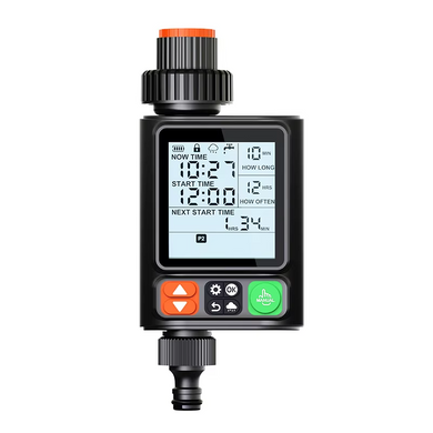 Умный программируемый таймер полива XON Water Timer X-344, 3/4", до 10 программ, ЖК-дисплей, IP54, для сада и огорода, черный
