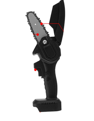 Акумуляторна ланцюгова міні пила Electric Chain Saw 48V 8" дюймів 20см з 2 акумуляторами для обрізання гілок дерев у кейсі